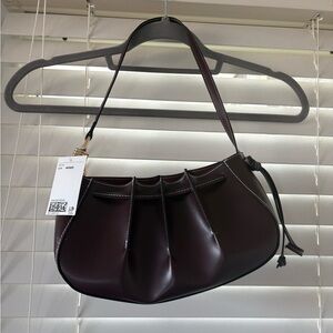 🆕Women’s Pleated Shoulder Bag - Deep Burgundy